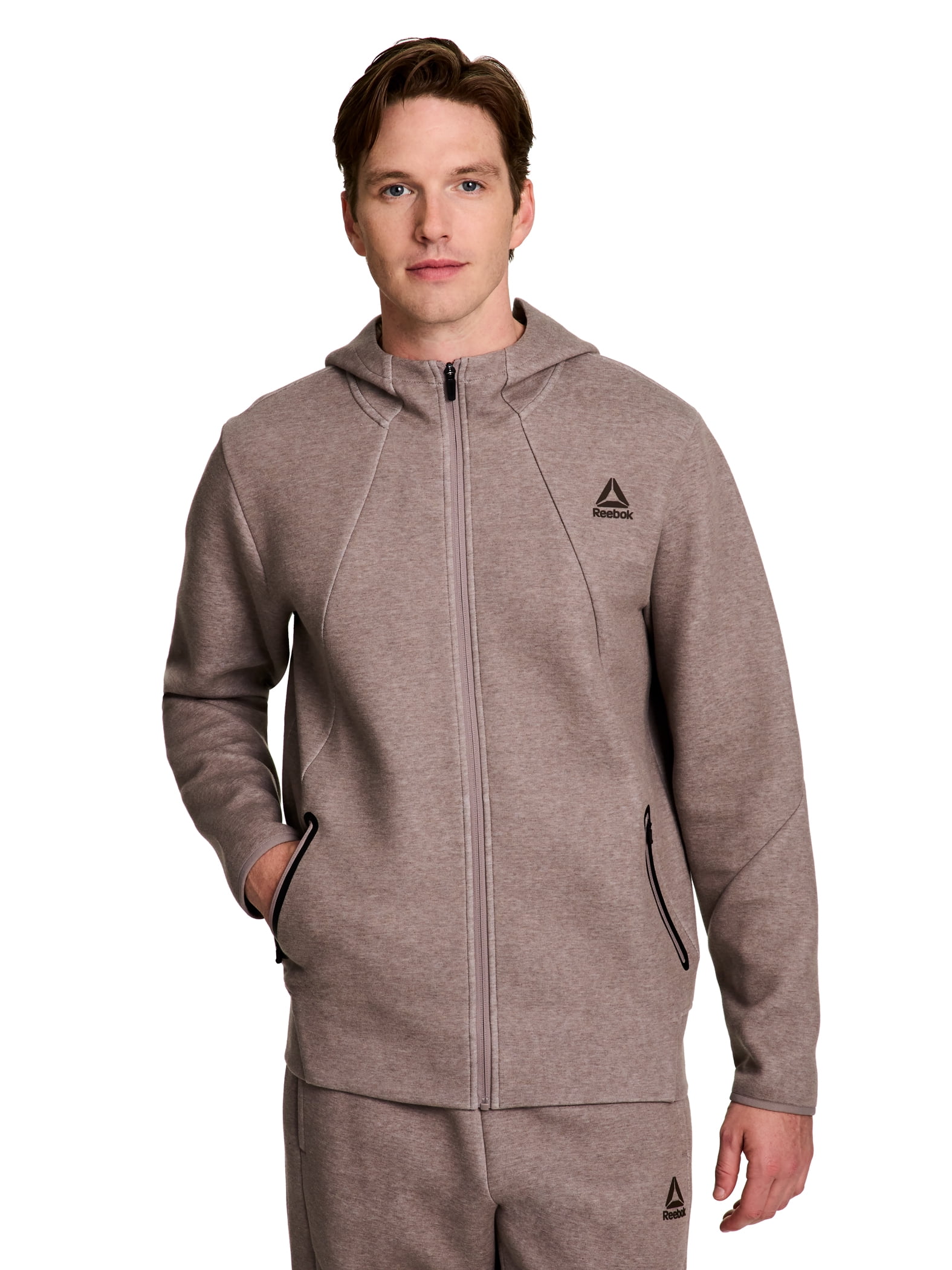 Reebok Men's and Big Men's Momentum Fleece Full Zip Hoodie, Sizes XS-5XL