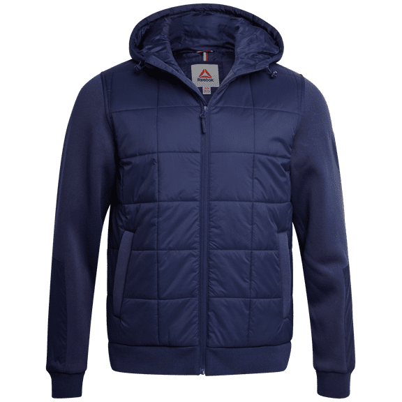 Reebok Men's and Big Men's Quilted Mixed Media Jacket, Sizes S-3XL
