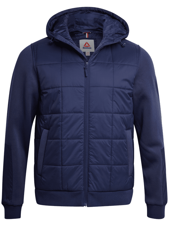 Men's and Big Men's Quilted Mixed Media Jacket, Sizes S-3XL