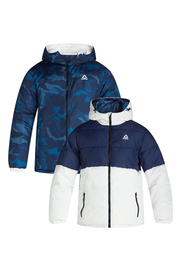 Men's and Big Men's Reversible Puffer Coat, Sizes S-3XL