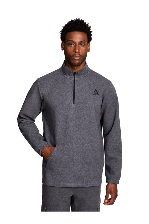 Men's and Big Men's Unwind Mock Neck Quarter Zip Sweatshirt, Sizes XS-5XL