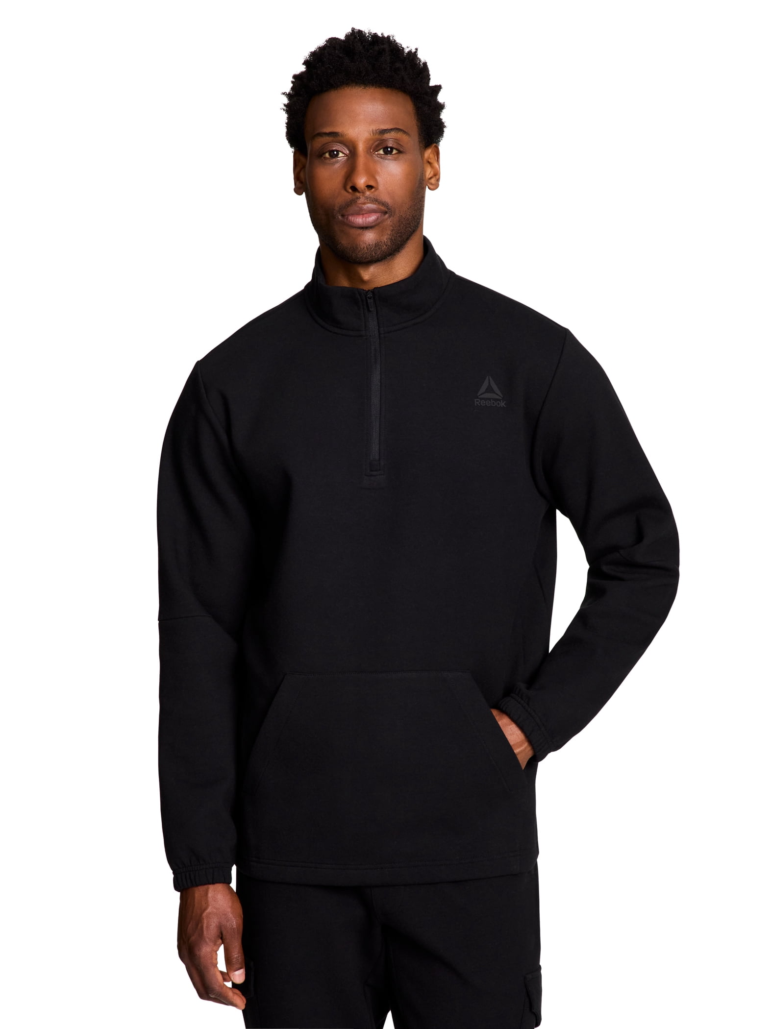 Reebok Men's and Big Men's Unwind Mock Neck Quarter Zip Sweatshirt, Sizes XS-5XL