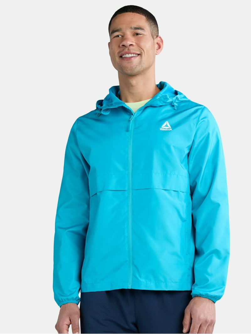 Reebok Men's Windbreaker Jacket with Hood, Full-Zip, Sizes S