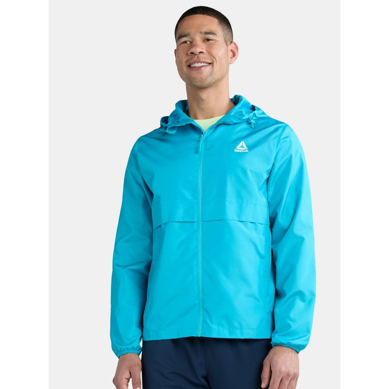 Reebok Men's Windbreaker Jacket with Hood, Full-Zip, Sizes S