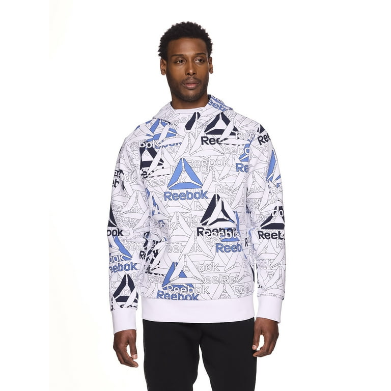 Reebok Mens Big Mens All Over Delta Logo Hoodie, up to Sizes 3XL
