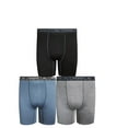 thumbnail image 1 of Reebok Mens Big & Tall Performance Boxer Briefs with Fly Pouch - 3 Pack (Black/Blue/Charcoal), XXL, 1 of 7