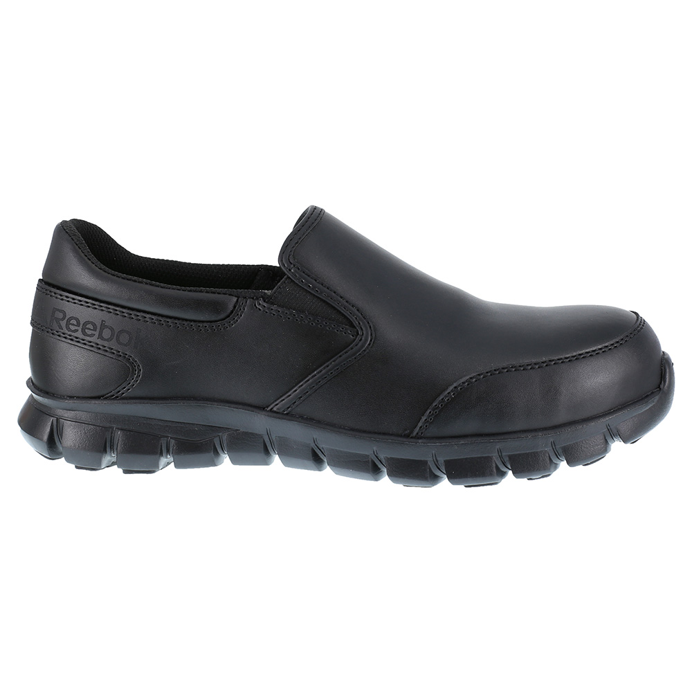 Reebok Mens Black Leather Work Shoes Slip-On ESD Comp Toe 7W - image 1 of 4