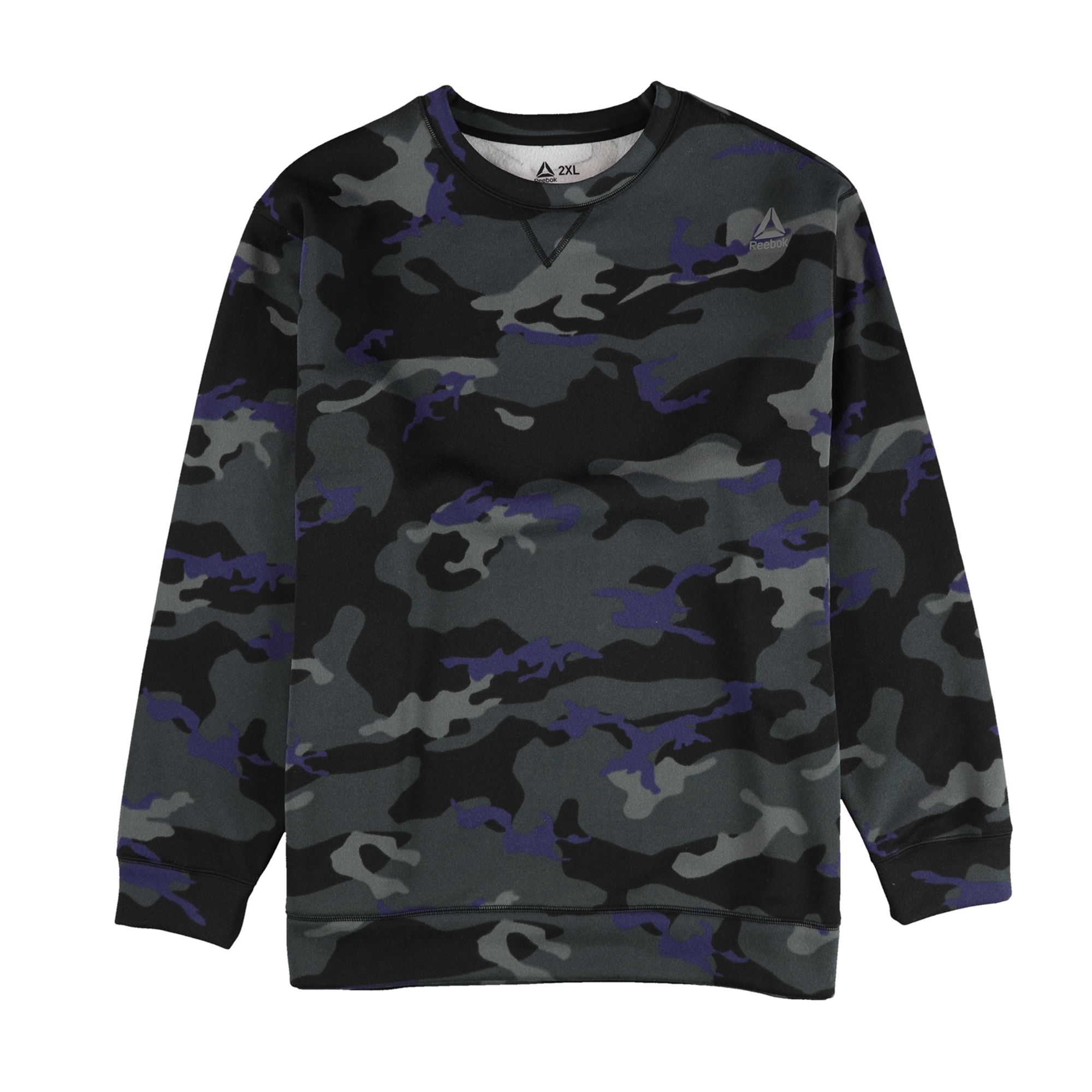 Reebok Mens Camo Fleece Pullover Sweater, Multicoloured, XXLarge