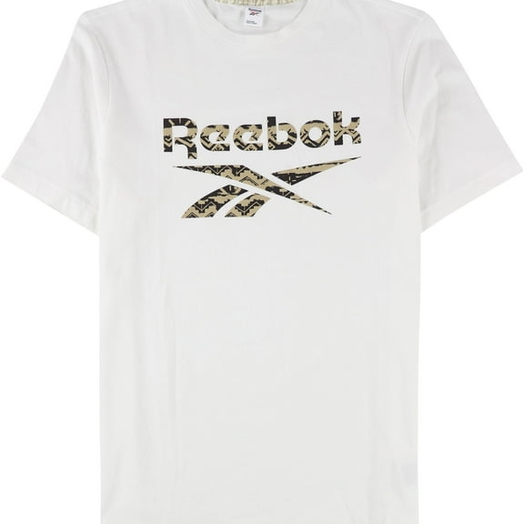 Reebok Mens Classic Premium Logo Graphic T-Shirt, White, X-Small