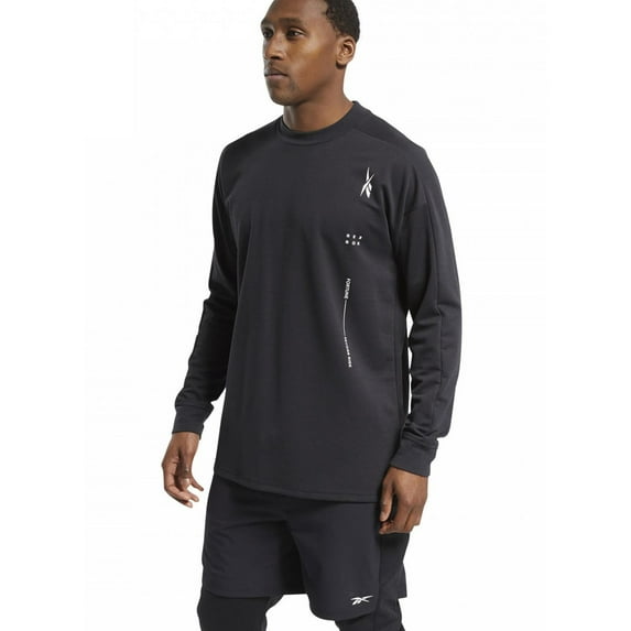 Reebok Mens Fortune Favors Risk Graphic T-Shirt, Black, Medium