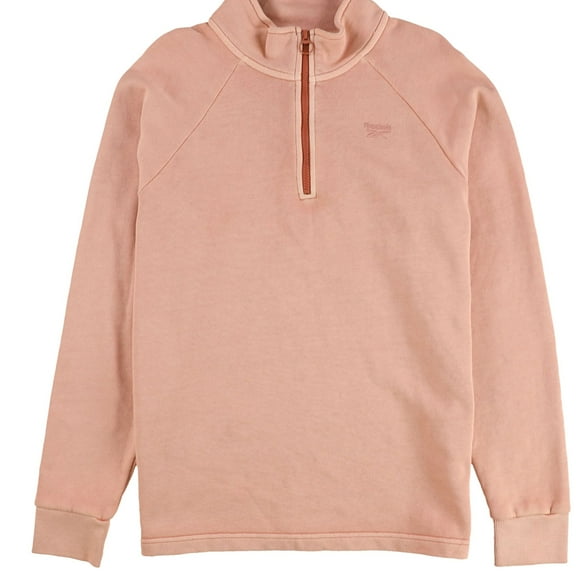 Reebok Mens Half Zip Oversized Sweatshirt, Orange, Small