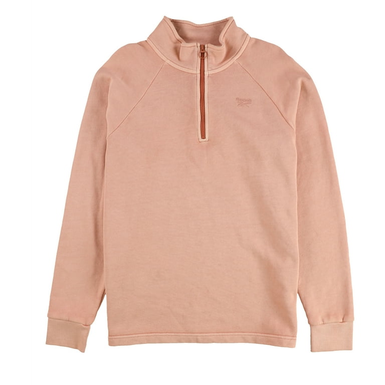 Reebok Men s Classics Natural Dye Half Zip Sweatshirt in Pink Baked Earth Size Small Cotton