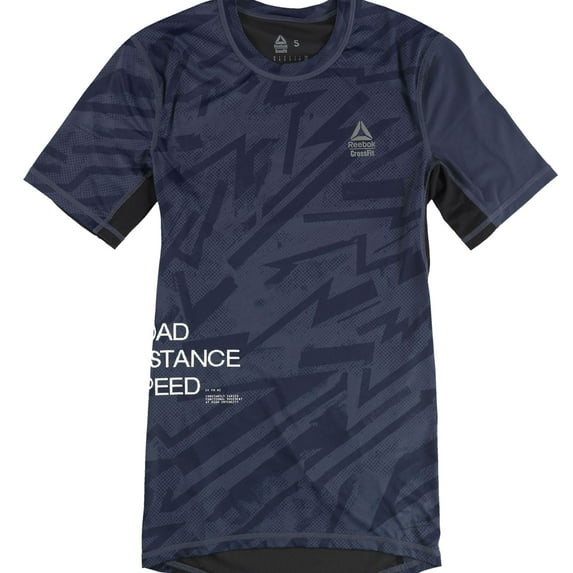 Reebok Mens Load Distance Speed Graphic T-Shirt, Blue, Small