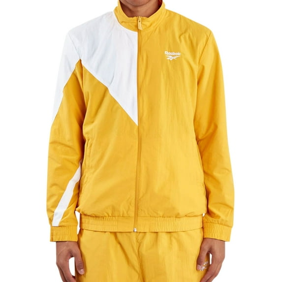 Reebok Mens Logo Track Jacket, Yellow, X-Small (Regular)