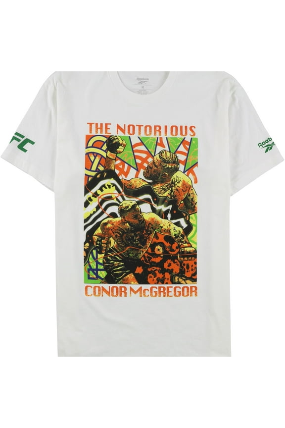 Mens Notorious Conor McGregor Graphic T-Shirt, White, X-Large