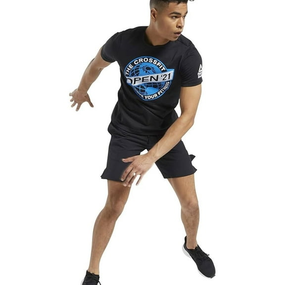Reebok Mens Open '21 Prove Your Fitness Graphic T-Shirt, Black, Medium
