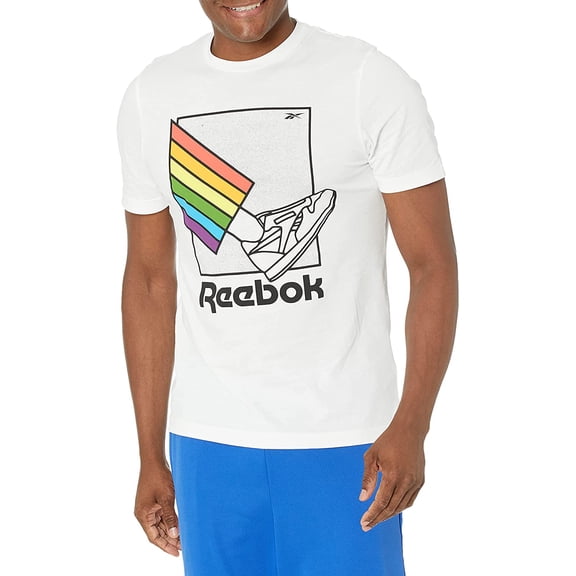 Reebok Mens Pride Tee White/Pride Graphic Medium