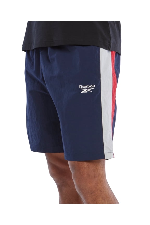 Mens Regular Fit Casual Crinkle Colorblocked Shorts Blue Red White XXL