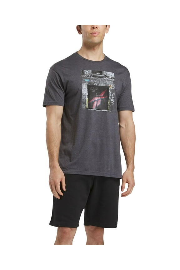 Mens Regular fit Short Sleeve Graphic T-Shirt Shirt Medium Grey Solid