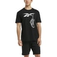 thumbnail image 1 of Reebok Mens Regular fit Short Sleeve Graphic T-Shirt Shirt Small Black Solid, 1 of 1