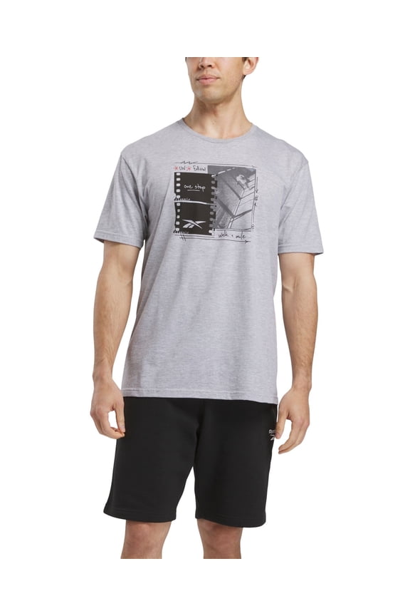 Mens Regular fit Short Sleeve Graphic T-Shirt Shirt Small Grey Solid