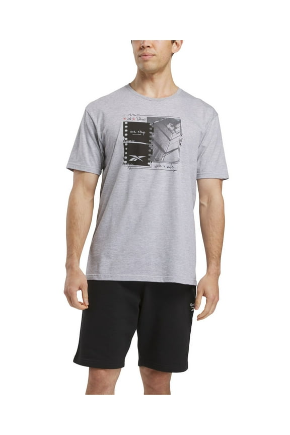 Mens Regular fit Short Sleeve Graphic T-Shirt Shirt XL Grey Solid