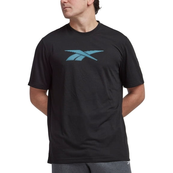 Reebok Vector Performance T-Shirt Men's Medium Black Graphic Short Sleeve UPS594