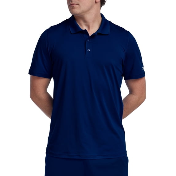 Reebok Polo Shirt Men's 2XL Vector Navy Stretch Short Sleeve Performance FTS726