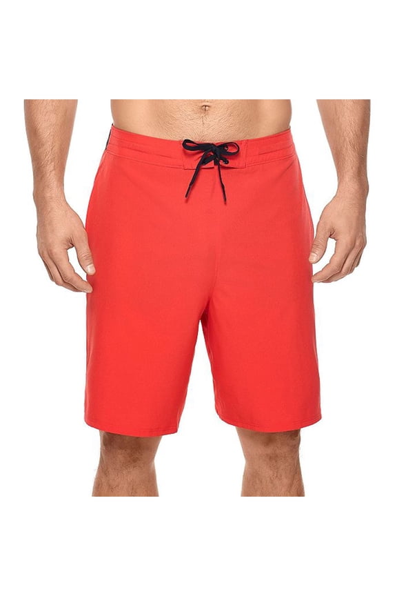 Mens Stretch Board Athletic Walking Shorts, Red, Medium