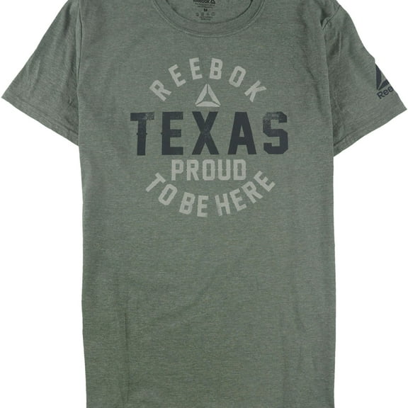 Reebok Mens Texas Proud To Be Here Graphic T-Shirt, Green, Medium