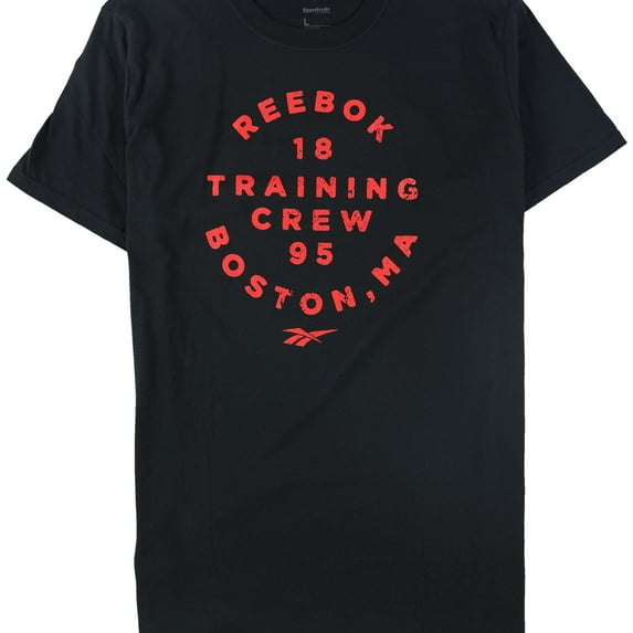 Reebok Mens Training Crew Boston MA Graphic T-Shirt, Black, Large