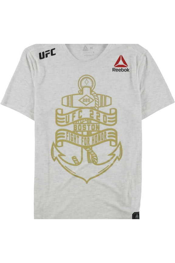 Mens UFC 220 Boston Fight For Honor Graphic T-Shirt, Grey, Small