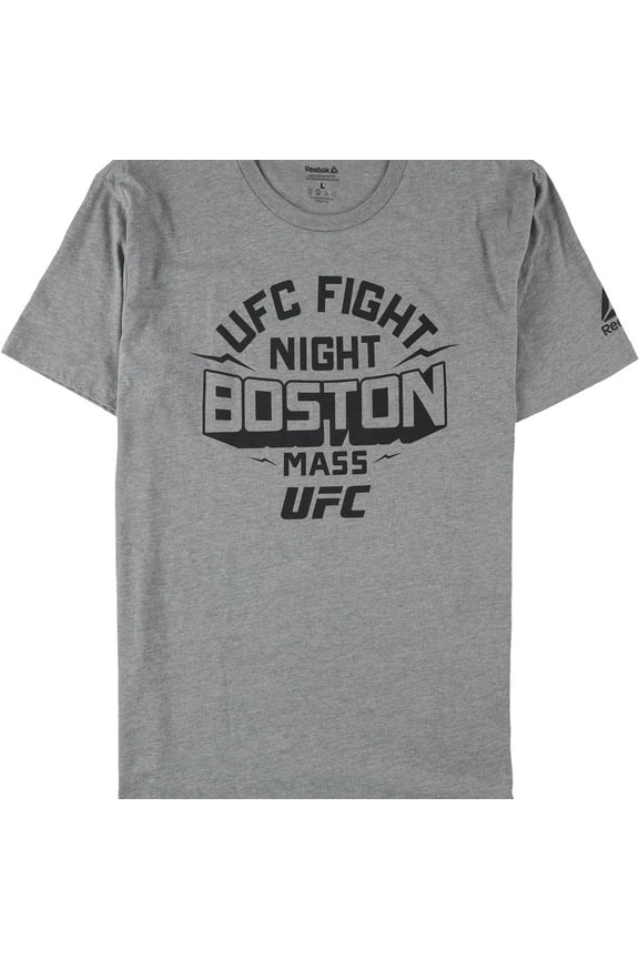 Mens UFC Fight Night Boston Mass Graphic T-Shirt, Grey, Large