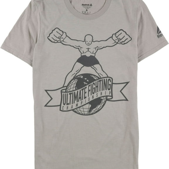 Reebok Mens Ultimate Fighting Graphic T-Shirt, Beige, Large