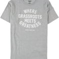 thumbnail image 1 of Reebok Mens Where Grassroots Meets Greatness Graphic T-Shirt, Grey, Large, 1 of 2