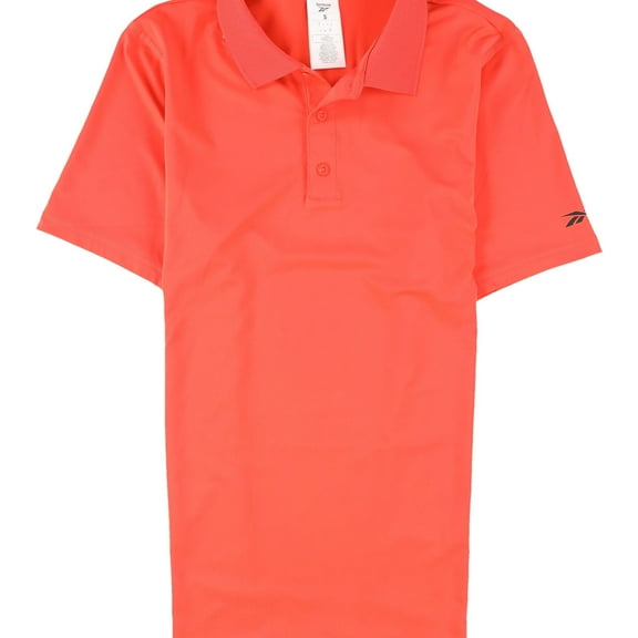 Reebok Mens Workout Ready Polo Shirt, Orange, Small