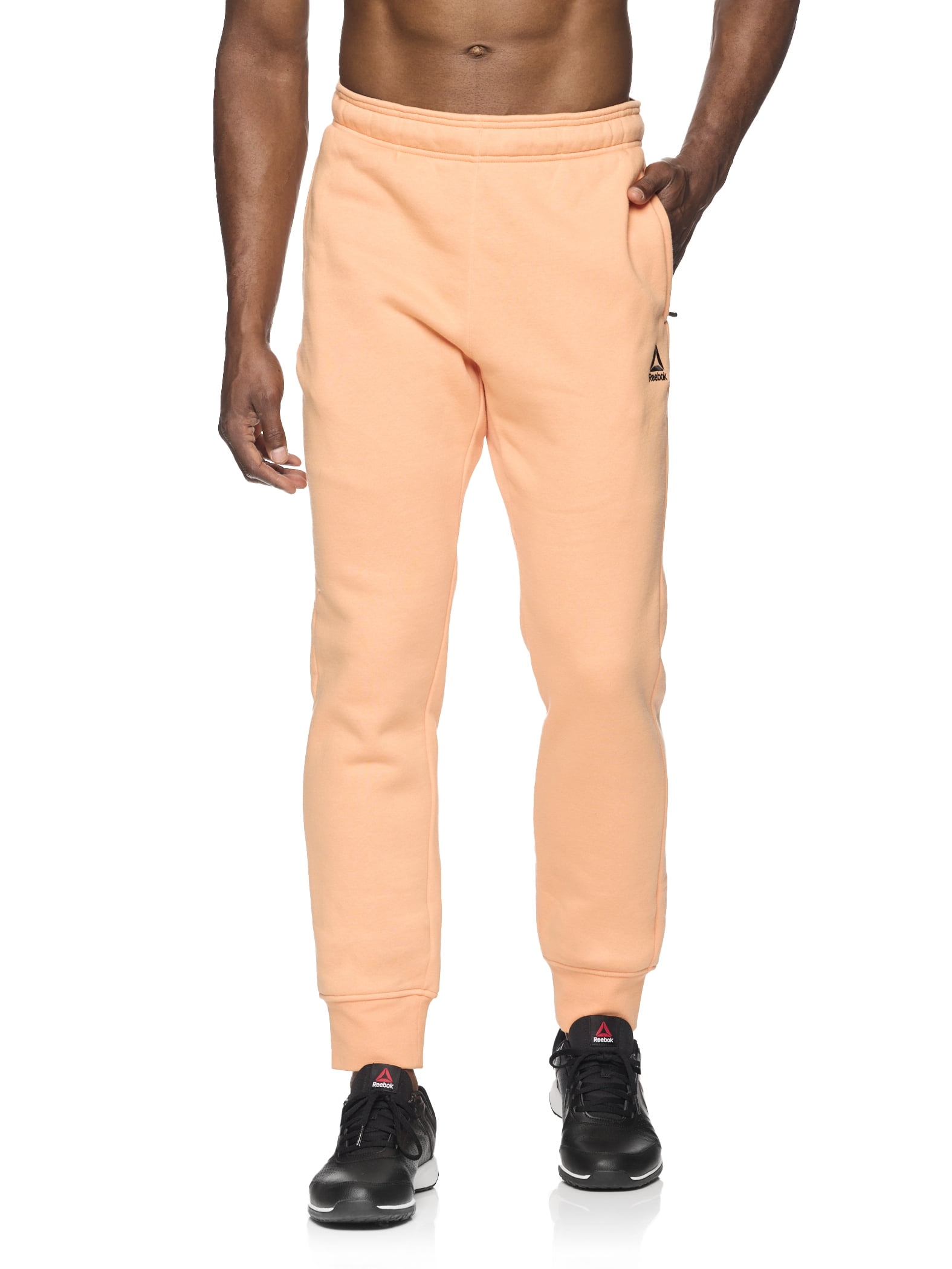 Reebok sweatpants mens pink discount
