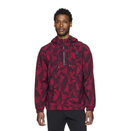 Reebok Mens and Big Mens Half Zip Woven Anorak Hoodie, up to Sizes 3XL