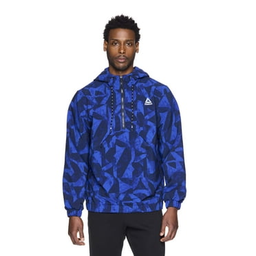 Reebok Mens and Big Mens Half Zip Woven Anorak Hoodie, up to Sizes 3XL