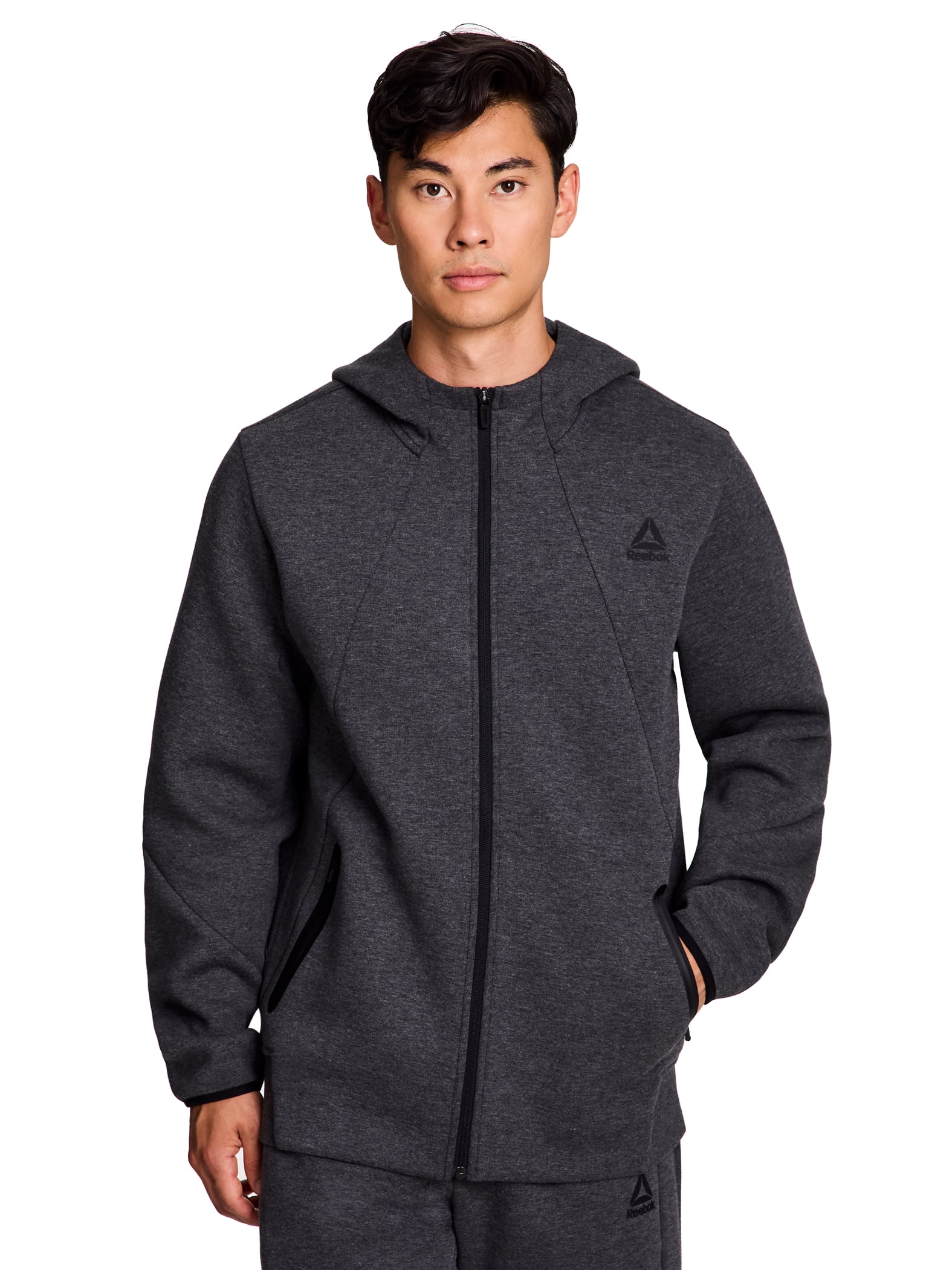 Reebok Men's and Big Men's Momentum Fleece Full Zip Hoodie, Sizes XS-5XL