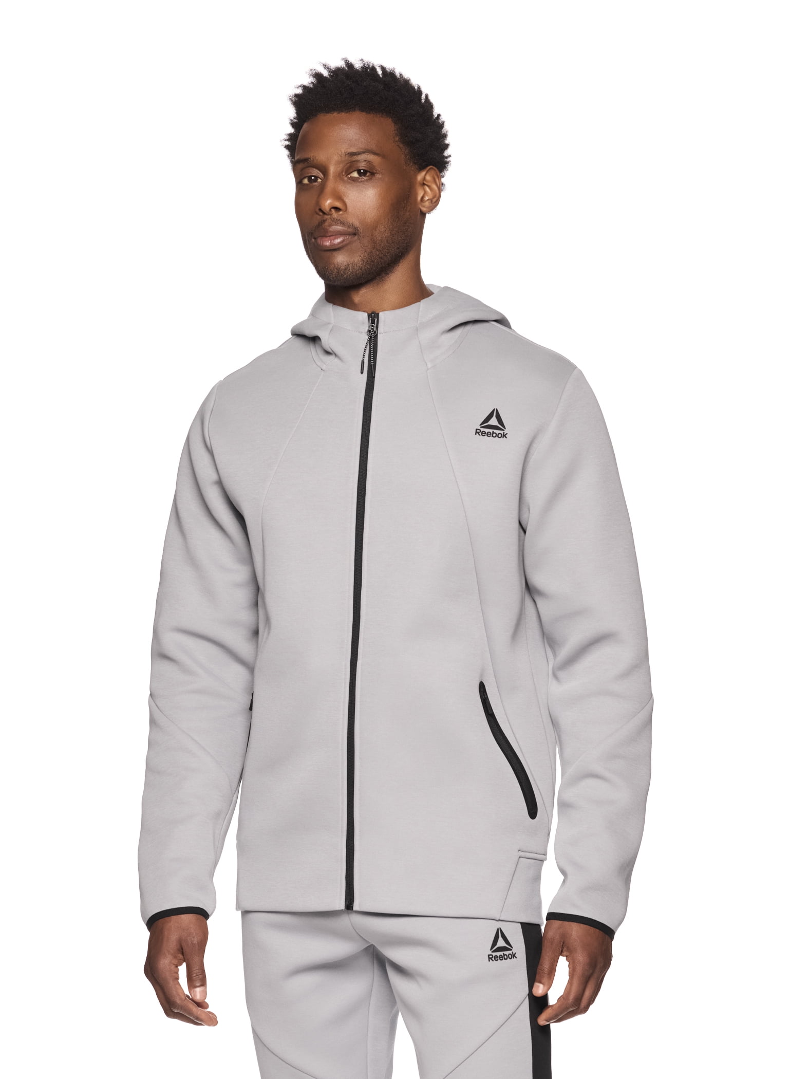Reebok Men's and Big Men's Momentum Fleece Full Zip Hoodie, Sizes XS-5XL