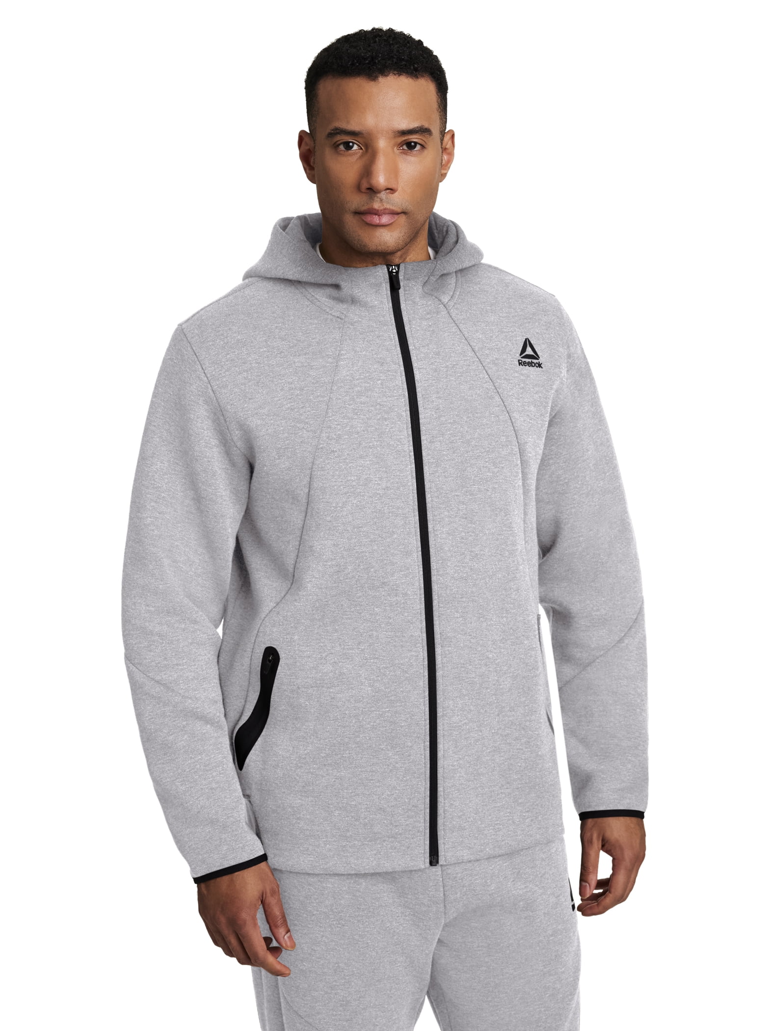 Reebok Men's and Big Men's Momentum Fleece Full Zip Hoodie, Sizes XS-5XL