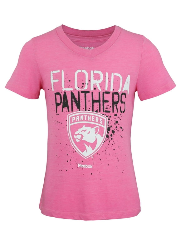 Reebok NHL Youth Girls (7-16) Florida Panthers Graffiti V-Neck Short Sleeve Tee