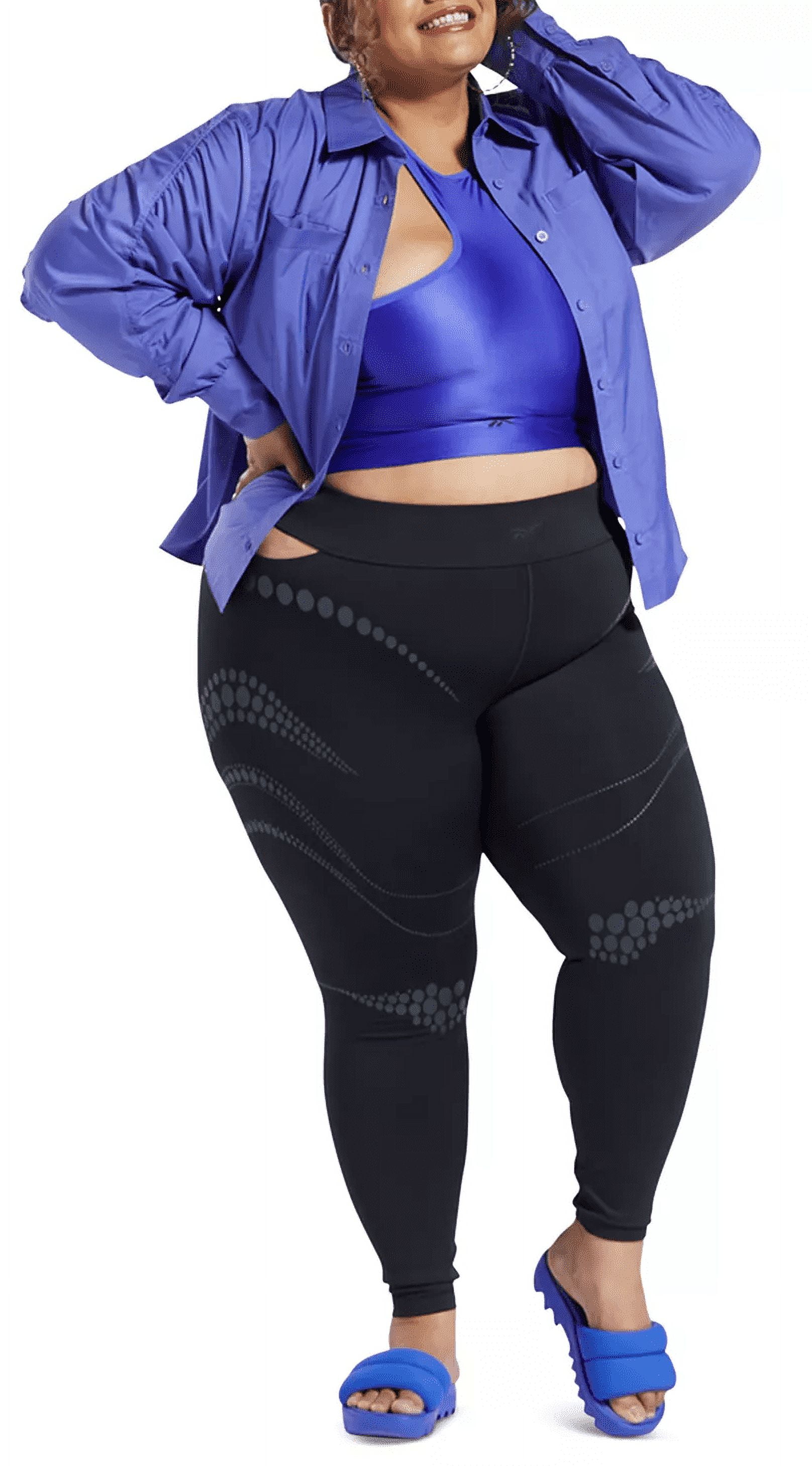 Reebok PURPLE VIBE Women's X Cardi B Plus Size Ruched-Sleeve