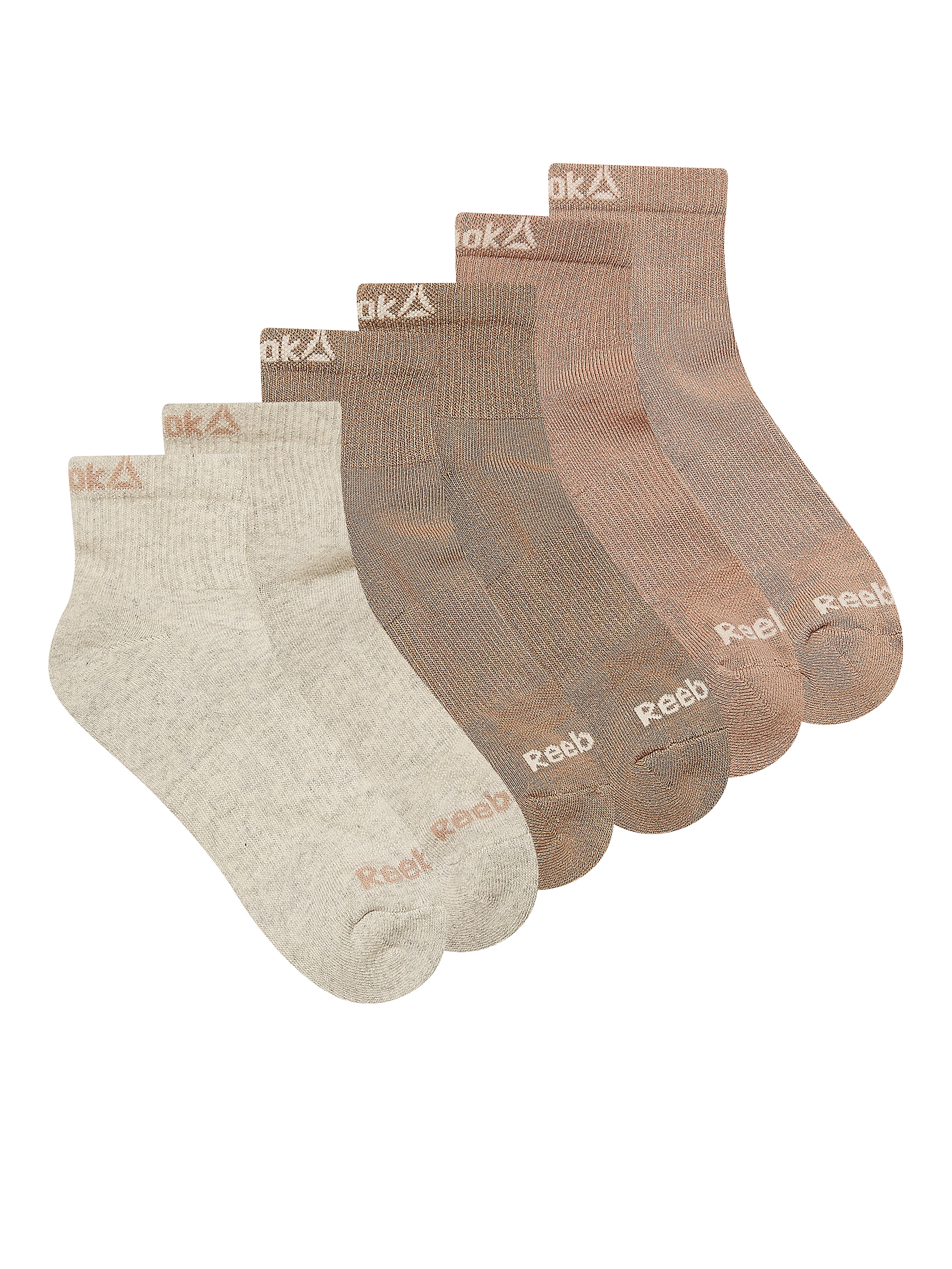 Reebok Performance Cotton Targeted Cushion Ankle Socks, 6-Pack