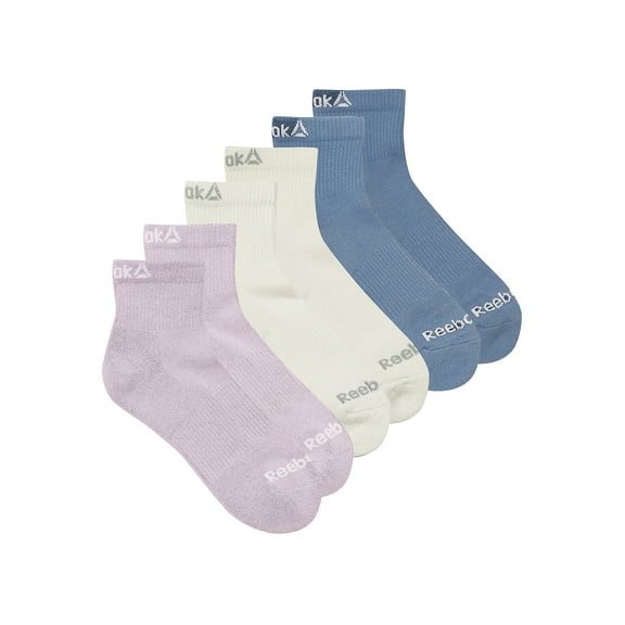 Reebok Performance Cotton Targeted Cushion Ankle Socks, 6-Pack