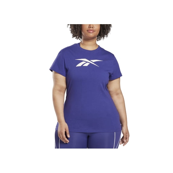 Reebok Plus Size Cotton Graphic Vector T-Shirt Bold Purple 2X