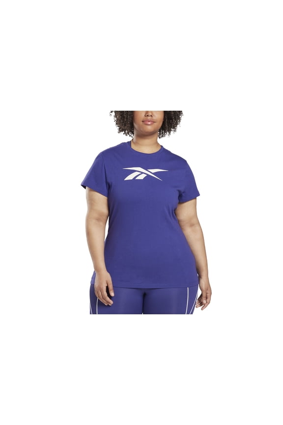 Plus Size Cotton Graphic Vector T-Shirt Bold Purple 2X