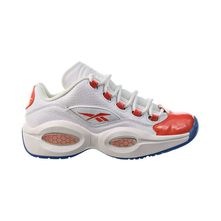 Reebok Question Low Patent Toe Orange Men's Shoes White
