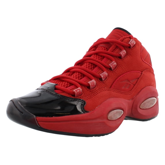 Reebok Question Mid Boys Shoes Size 5, Color: Black/Scarlet/Gold Metallic